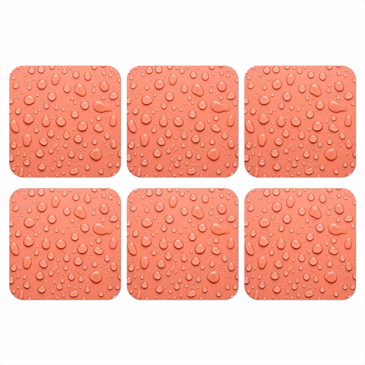 Water - Druppels - Roze onderzetter kurk middel -3d