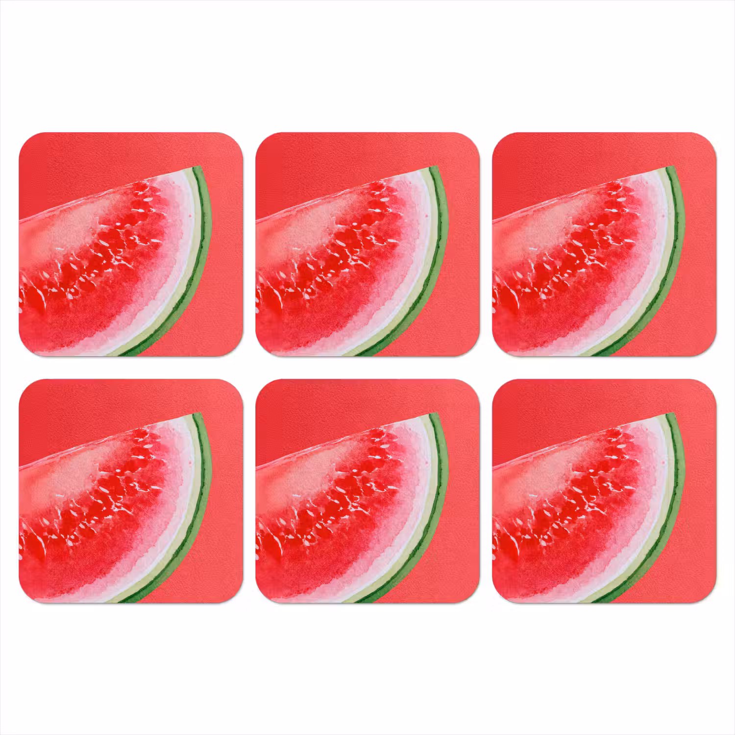 Watermeloen - Rood - Zomers onderzetter kurk middel -3d