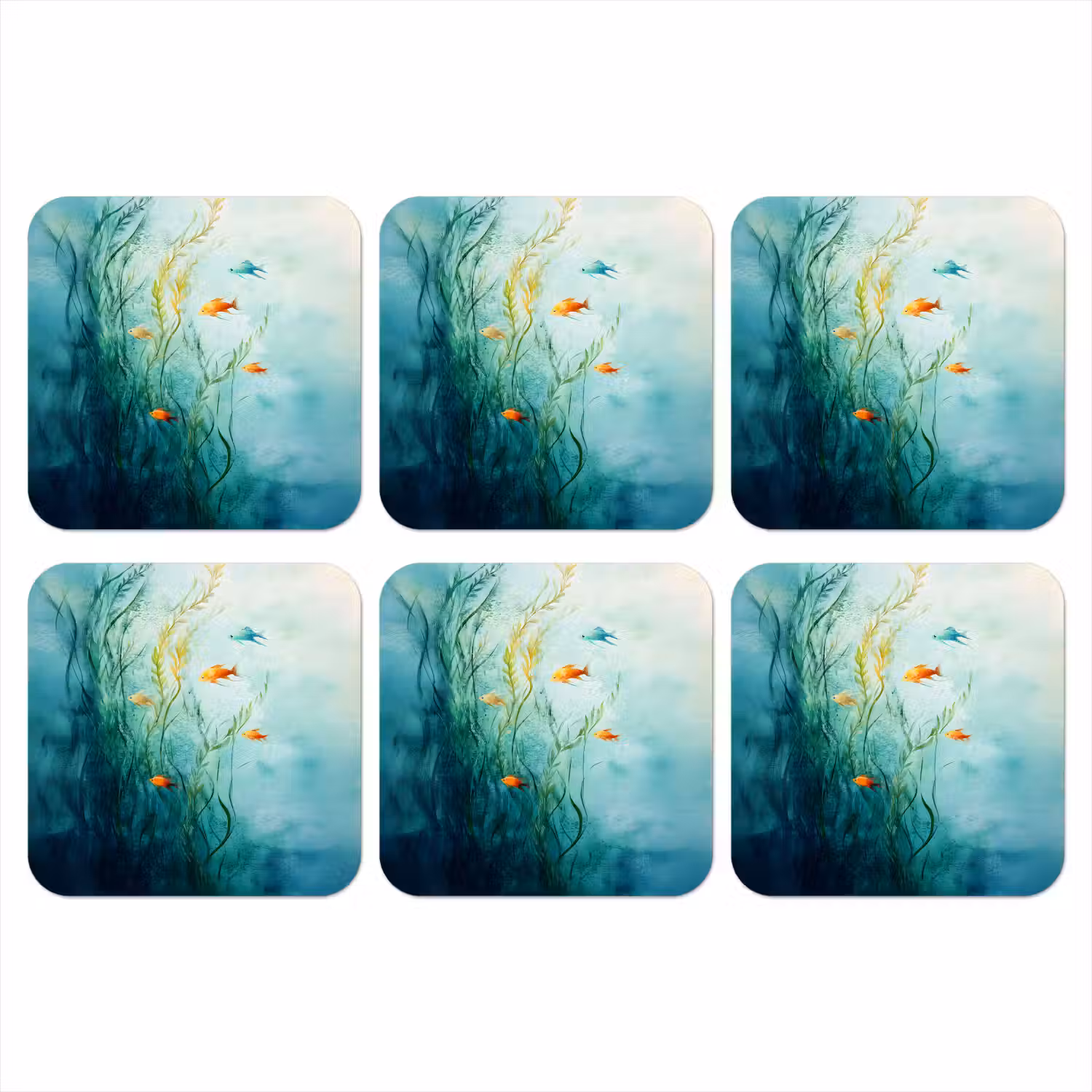 Waterplanten - Vissen - Kleurrijk - Water onderzetter kurk middel -3d