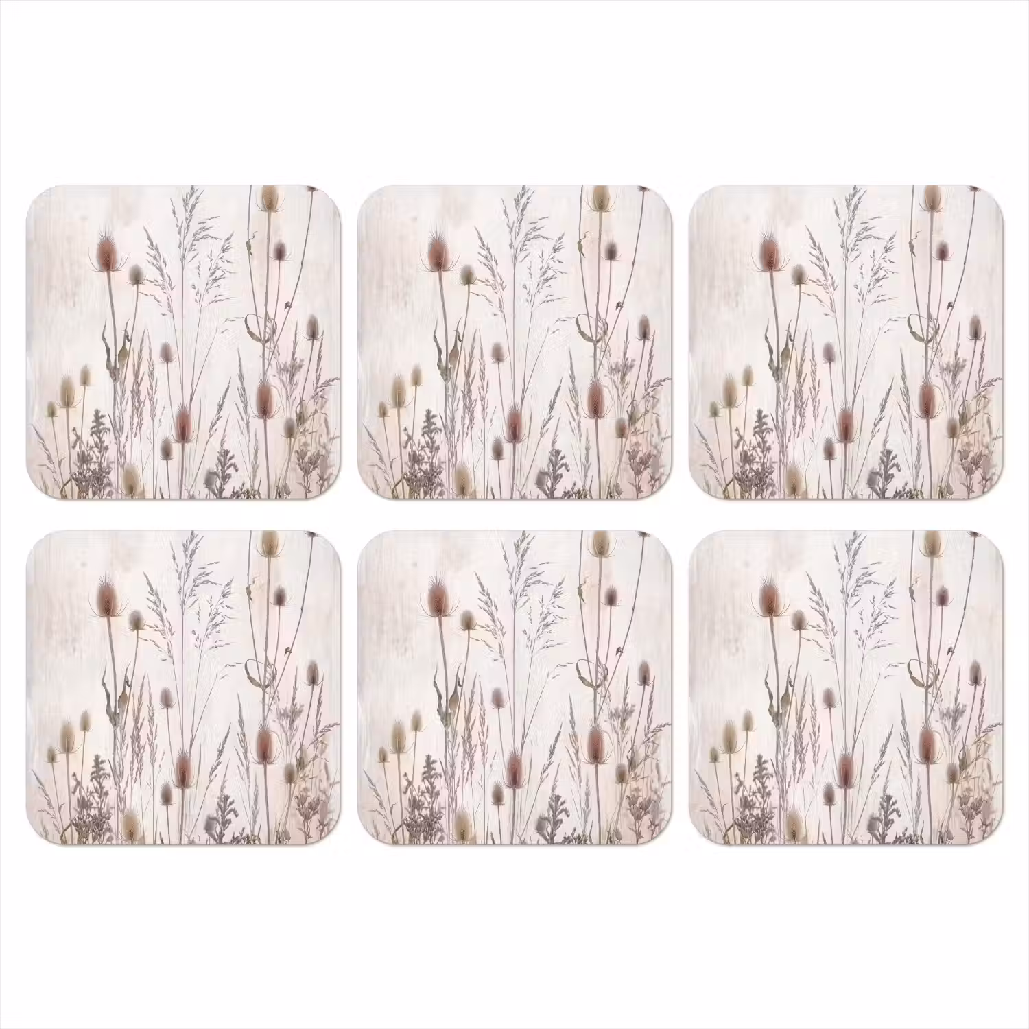 Weidebloemen - Design - Sepia onderzetter kurk middel -3d