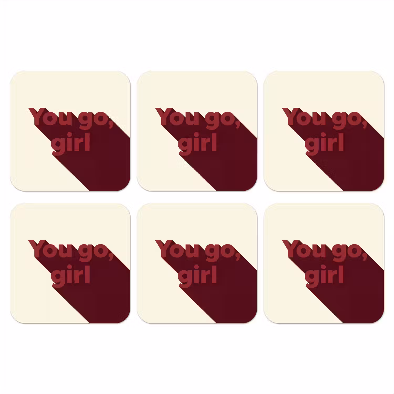 you go girl - 3D - Rood onderzetter kurk middel -3d