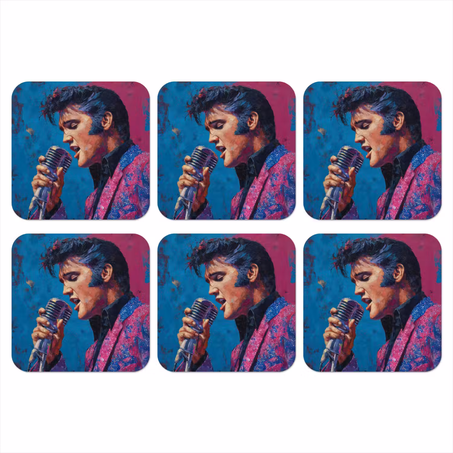 Zingende man - Glitterjas - Microfoon onderzetter kurk middel -3d