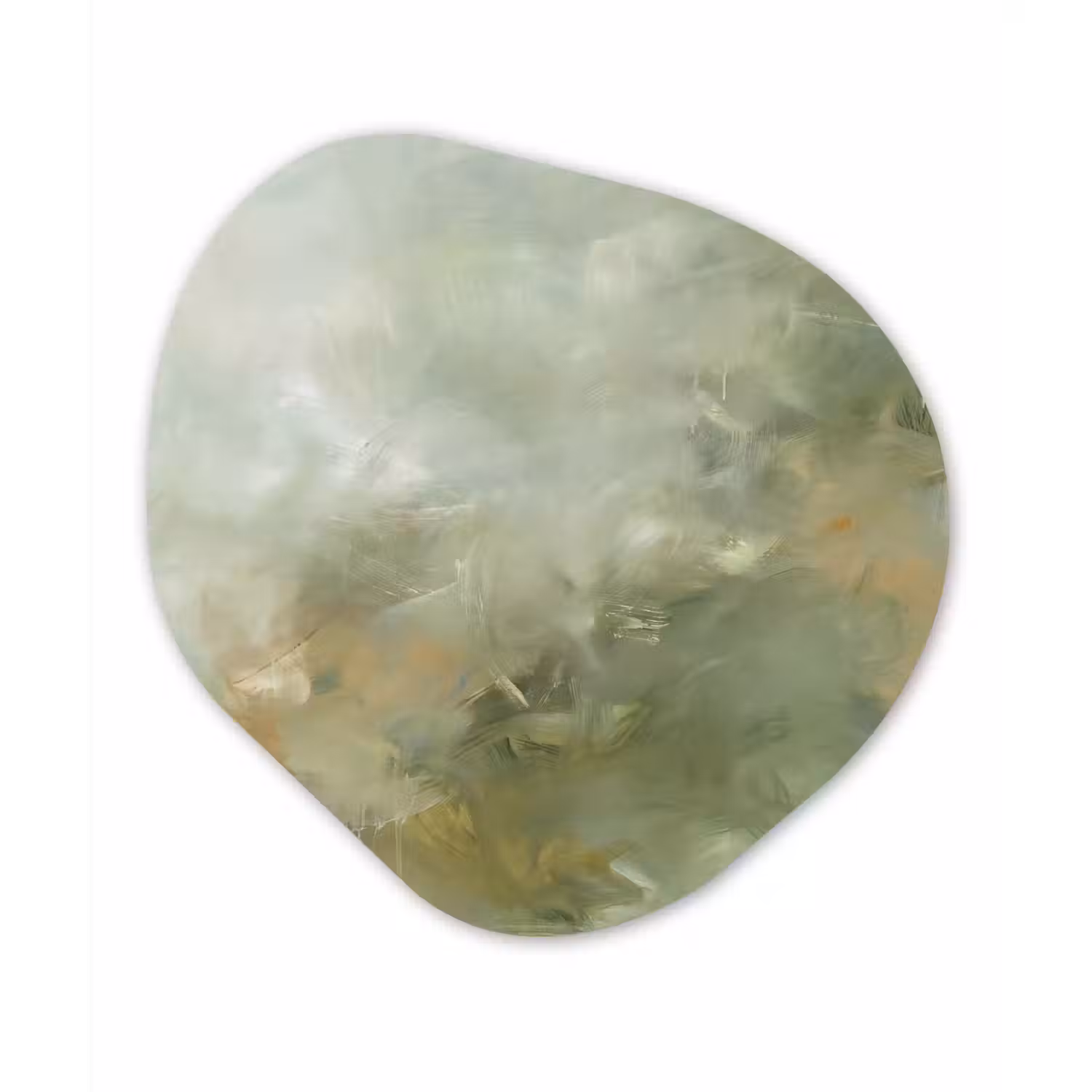 Abstract - Groen - Beige - Modern - Kunst Wandcirkel Organisch Aluminium middel -3d