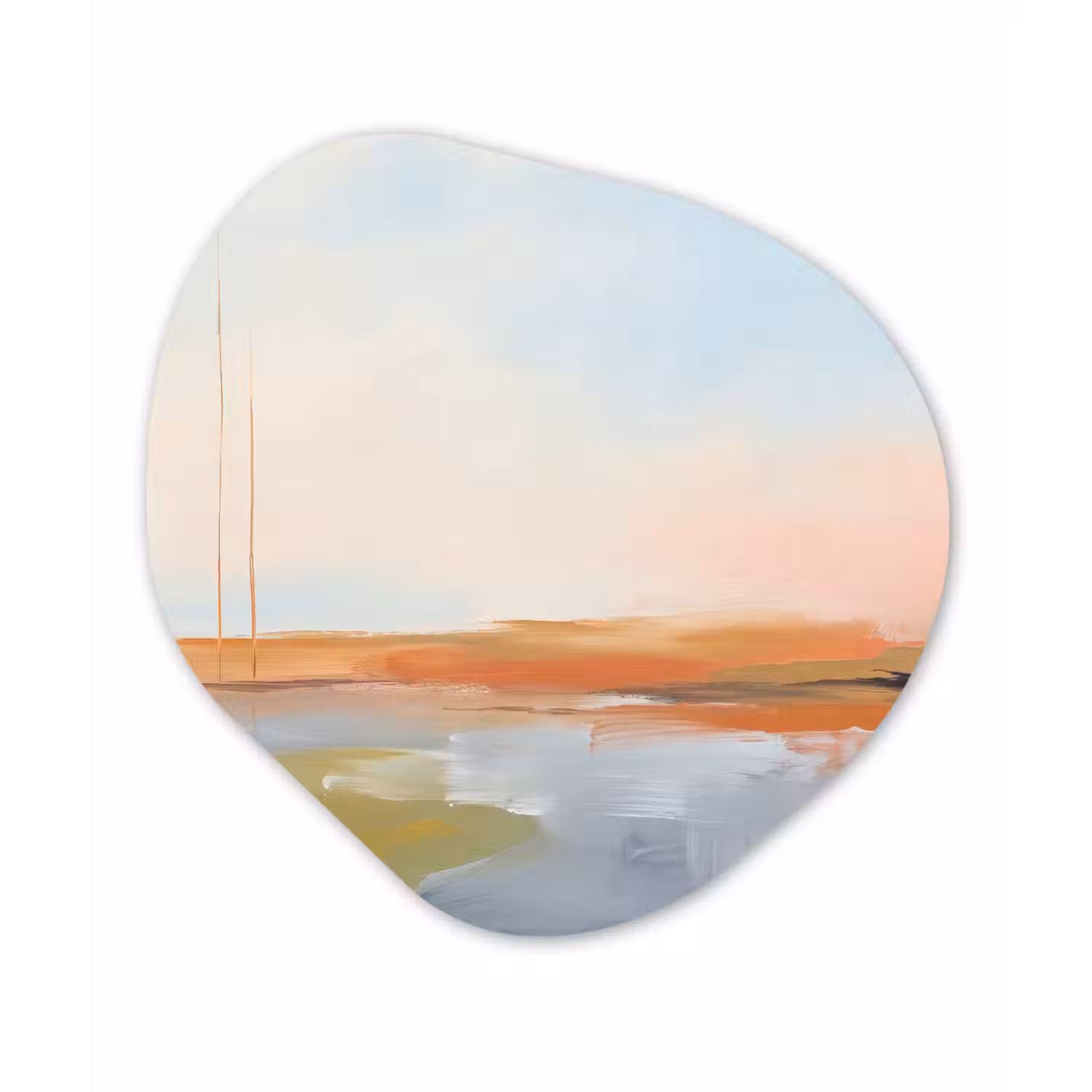 Abstract - Landschap - Horizon - Modern - Kleurrijk Wandcirkel Organisch Aluminium middel -3d