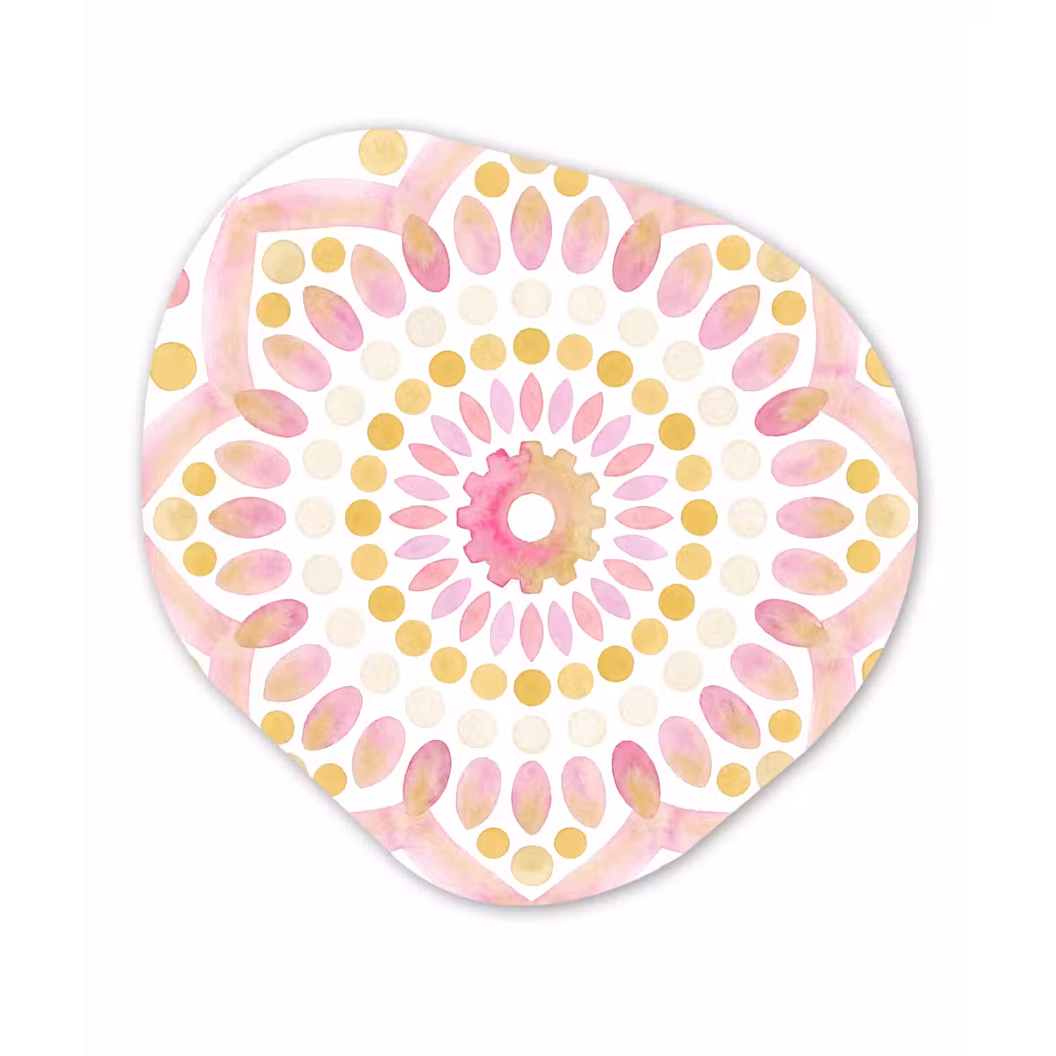 Abstract - Mandala - Kunst - Modern - Roze Wandcirkel Organisch Aluminium middel -3d