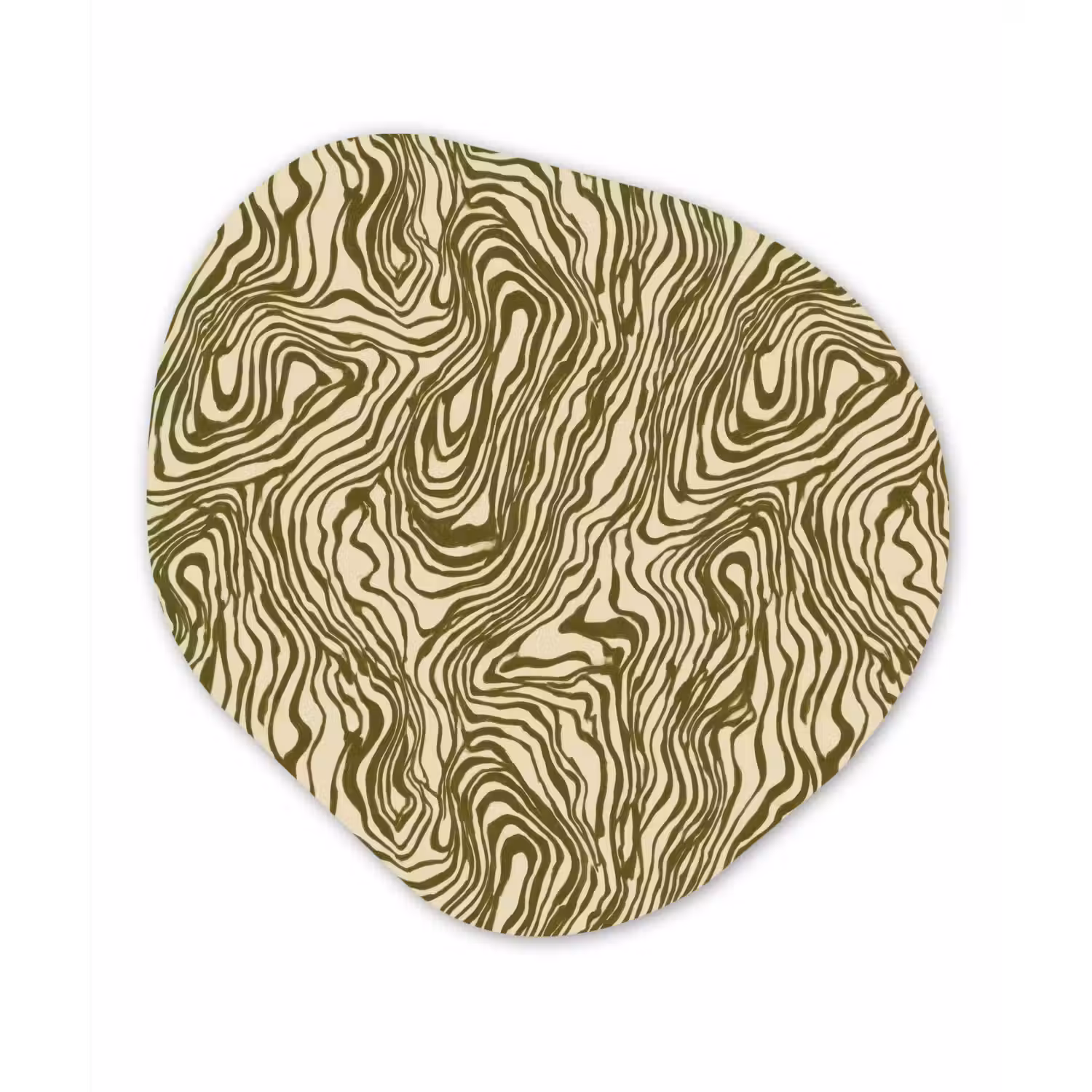 Abstract - Marmer - Groen Wandcirkel Organisch Aluminium middel 851 -3d