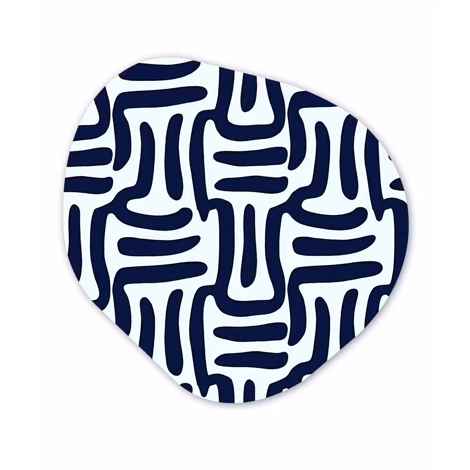 Abstract - Modern - Blauw Wandcirkel Organisch Aluminium middel 851 -3d