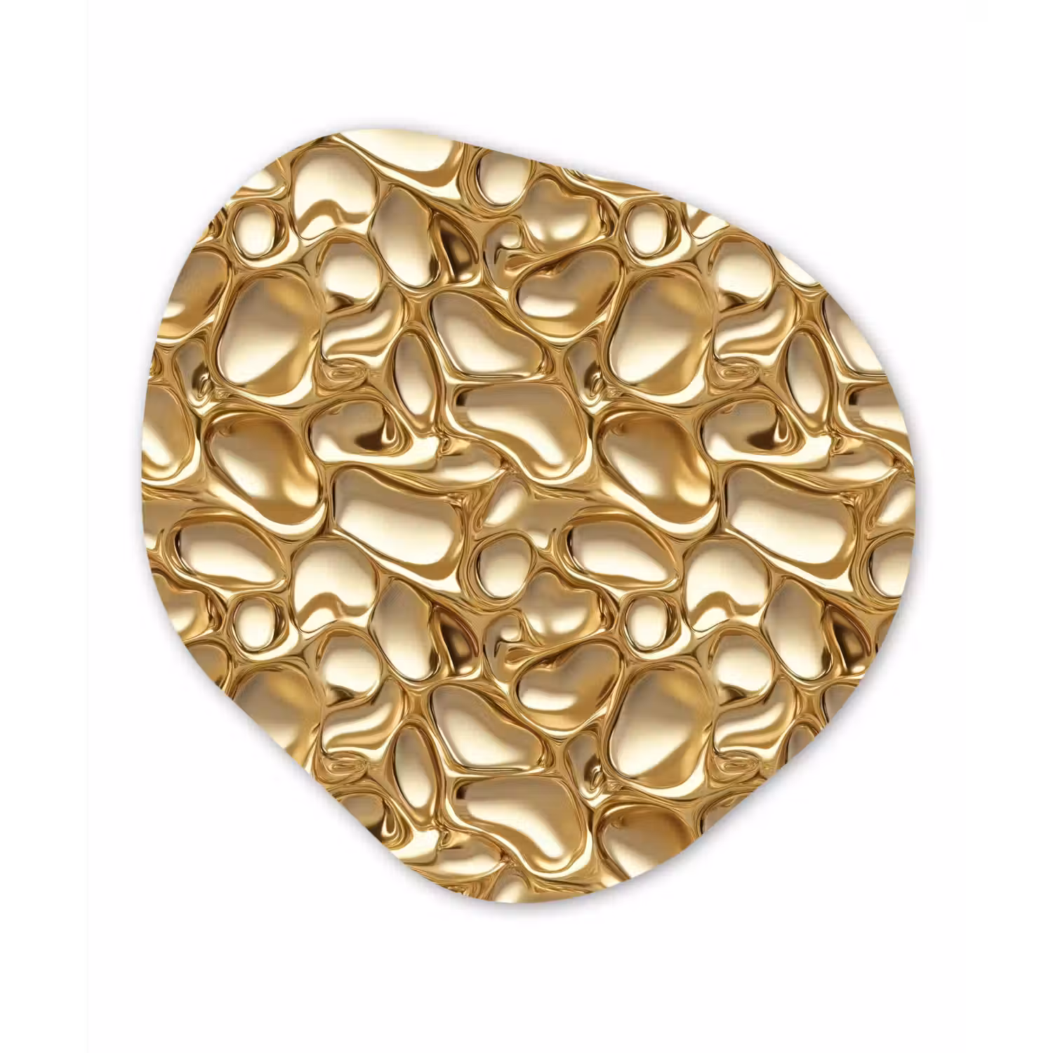 Abstract - Modern - Goud Wandcirkel Organisch Aluminium middel 851 -3d