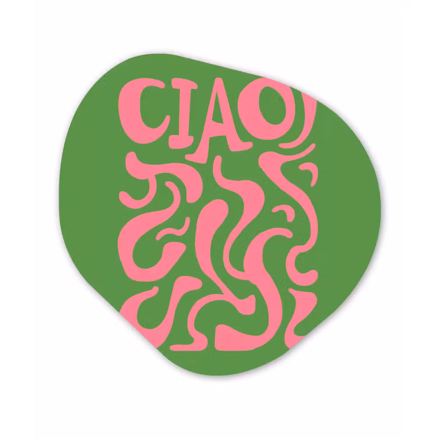 Abstract - Roze - Ciao - Vormen Wandcirkel Organisch Aluminium middel -3d