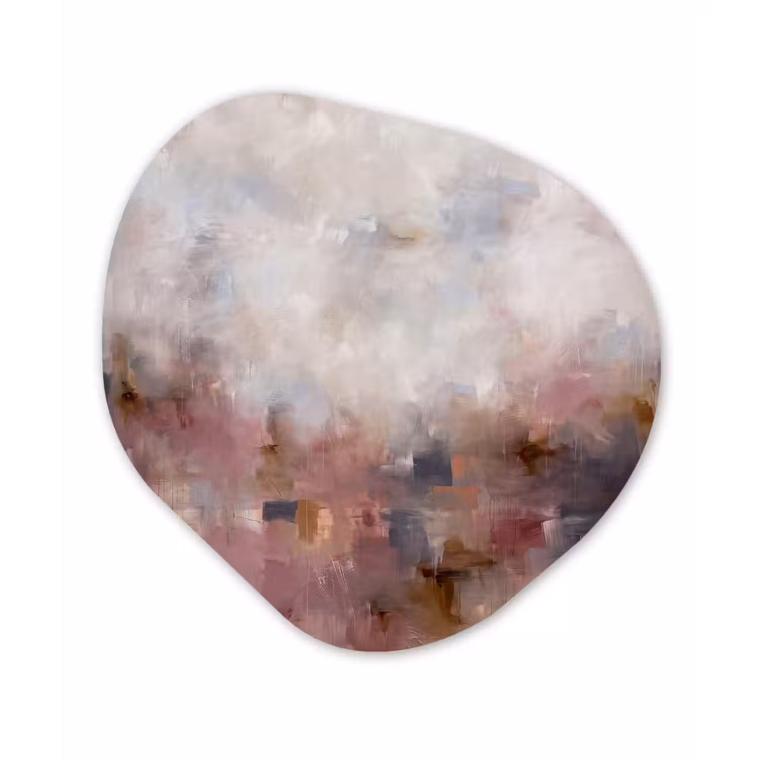 Abstract - Vloeiend - Kunst - Modern - Beige Wandcirkel Organisch Aluminium middel -3d