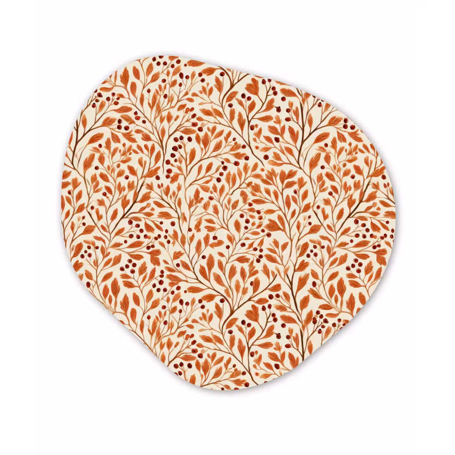 Bladeren - Botanisch - Terracotta Wandcirkel Organisch Aluminium middel 851 -3d