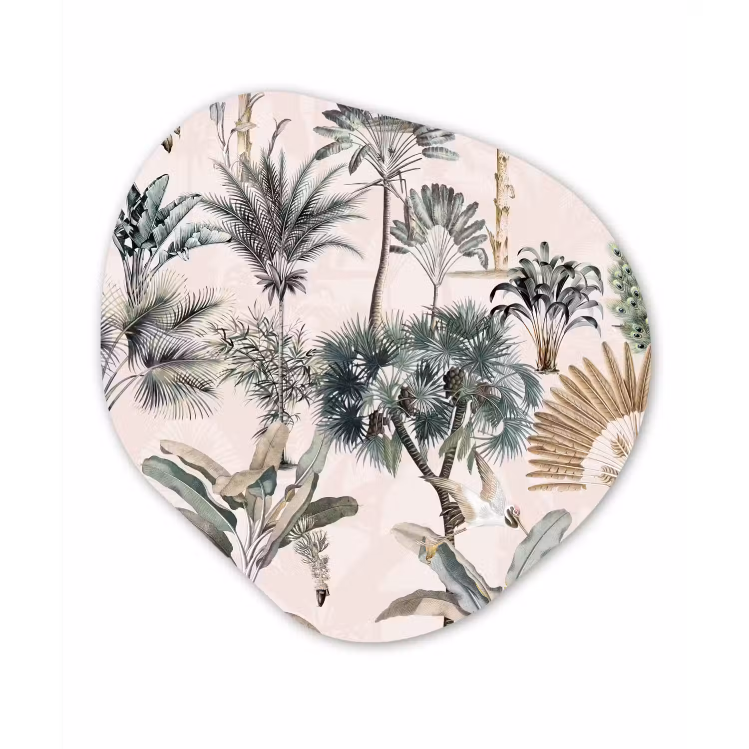 Bladeren - Monstera - Jungle - Tropical Wandcirkel Organisch Aluminium middel -3d