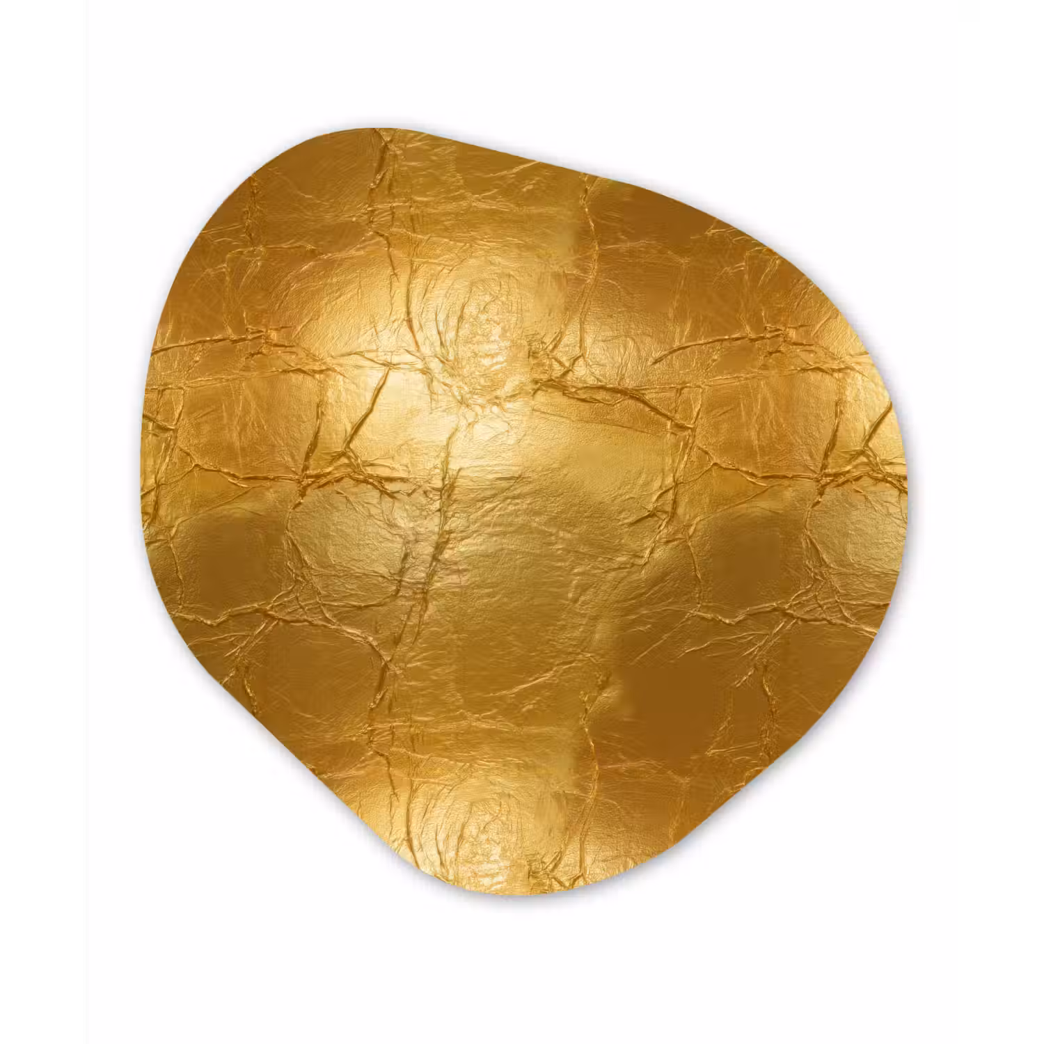 Bladgoud - Vintage - Textuur - Warm Goud Wandcirkel Organisch Aluminium middel 851 -3d
