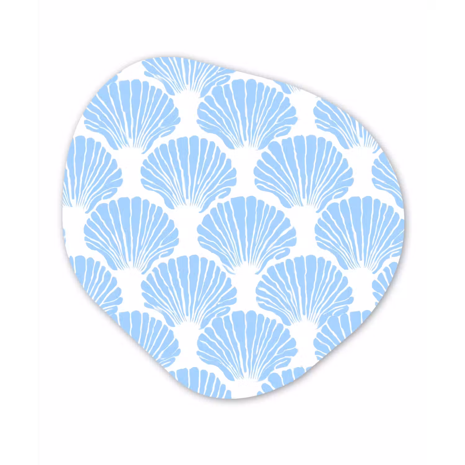 Blauw - Wit - Schelpen - Grafisch - Structuur Wandcirkel Organisch Aluminium middel 851 -3d