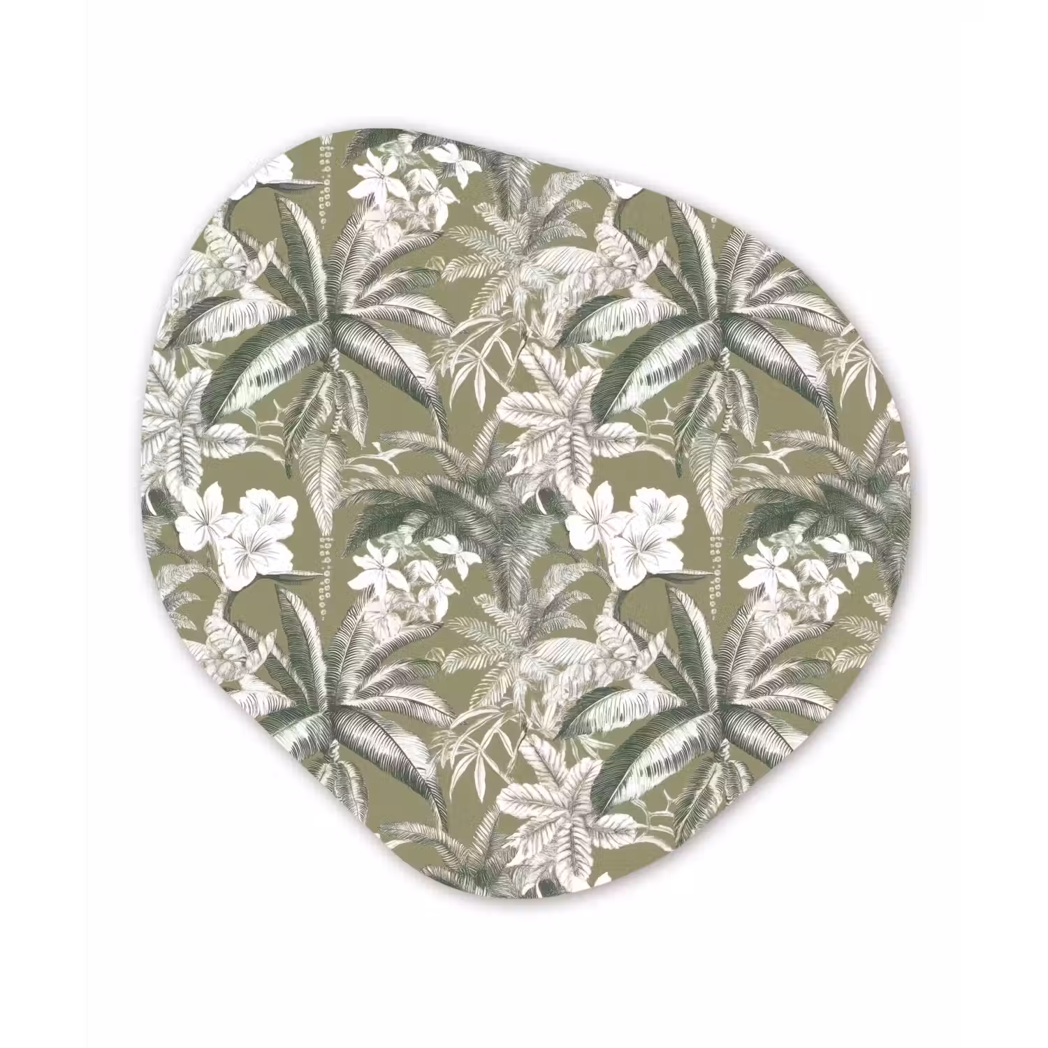 Botanisch - Bloemen - Groen Wandcirkel Organisch Aluminium middel 851 -3d