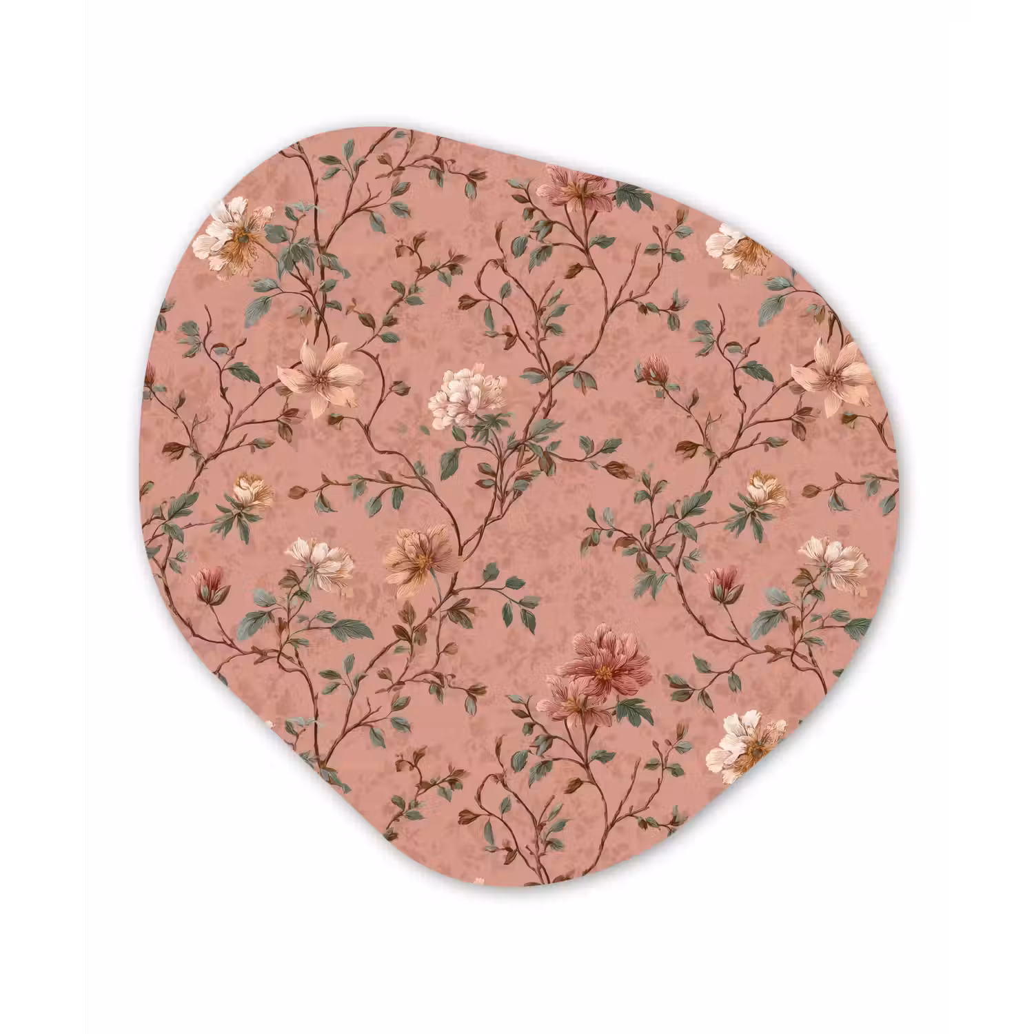 Botanisch - Bloemen - Roze Wandcirkel Organisch Aluminium middel 851 -3d