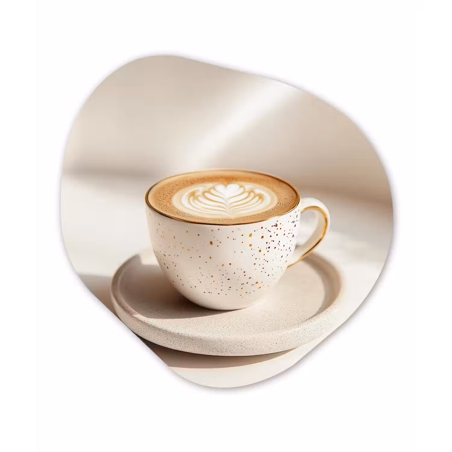 Cappuccino - Schuim - Schotel - Beige Wandcirkel Organisch Aluminium middel -3d