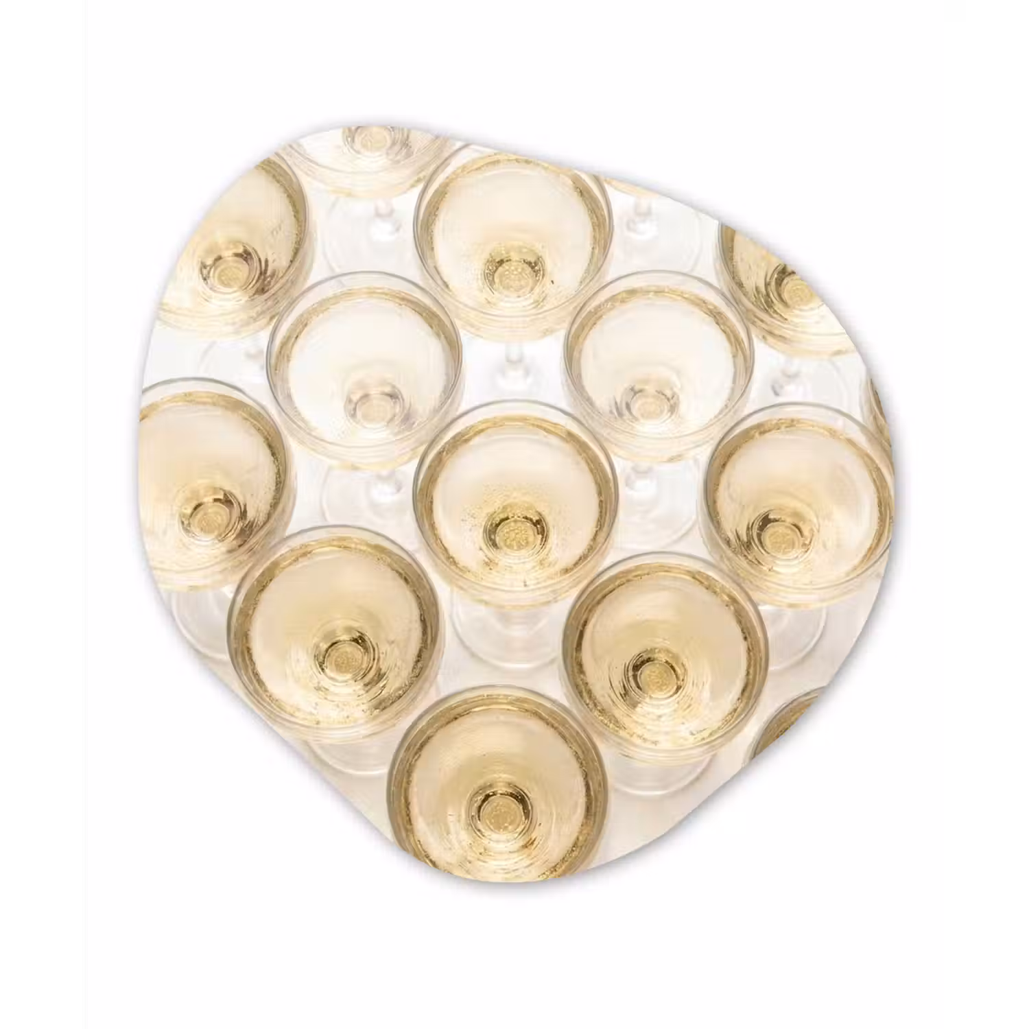 Drank - Glazen - Feest - Goud Wandcirkel Organisch Aluminium middel -3d