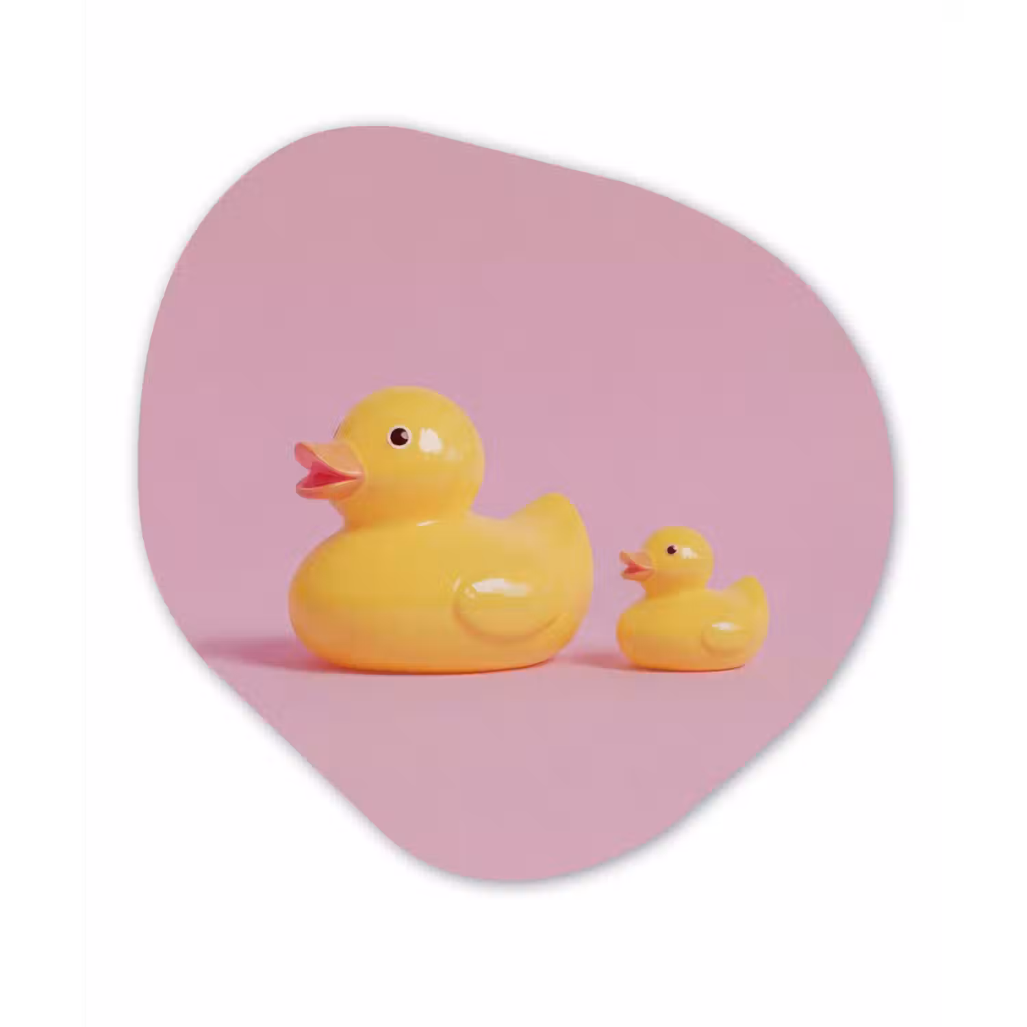Eendjes - Vrolijk - Roze Wandcirkel Organisch Aluminium middel -3d