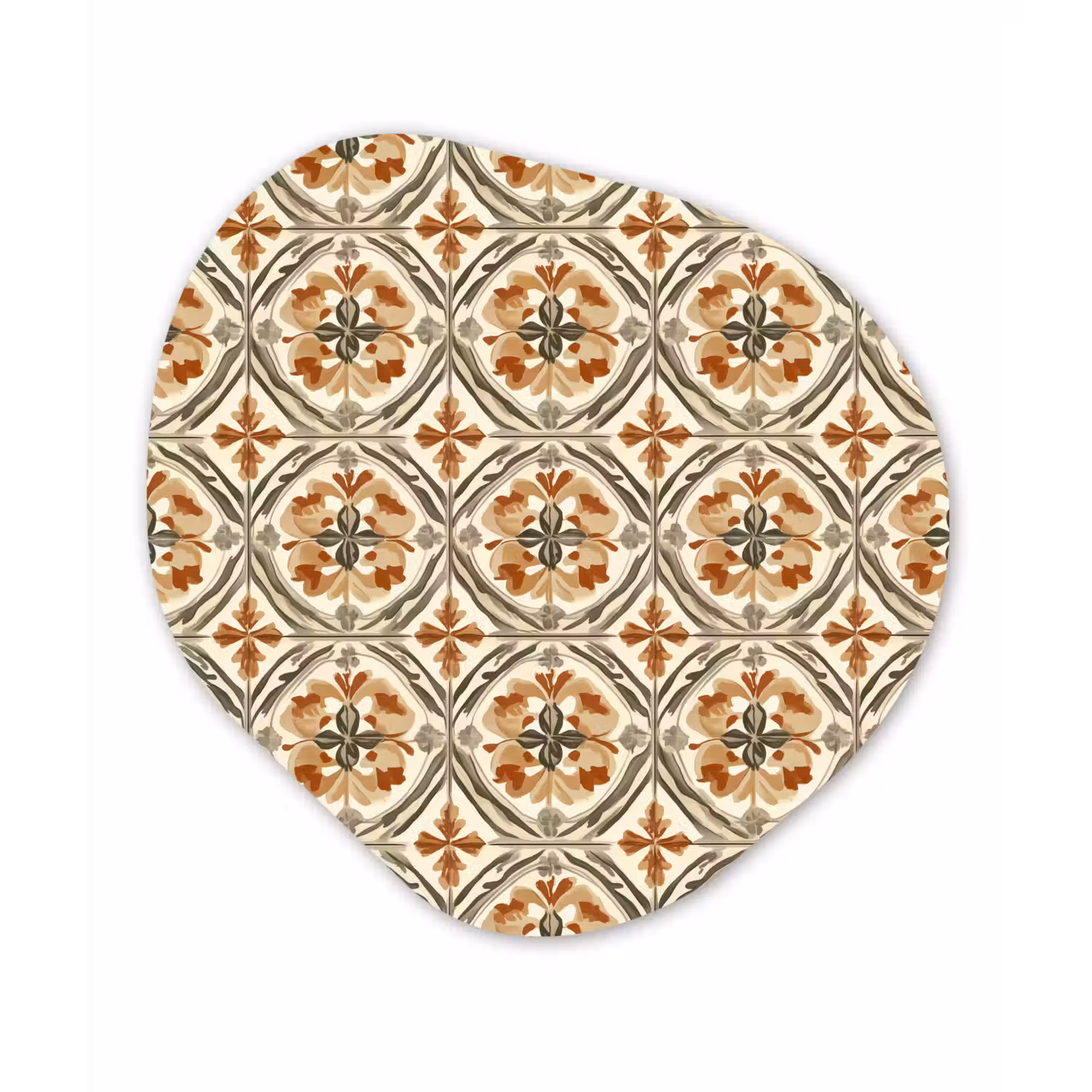 Elegant - Antiek - Kleurrijk Wandcirkel Organisch Aluminium middel 851 -3d