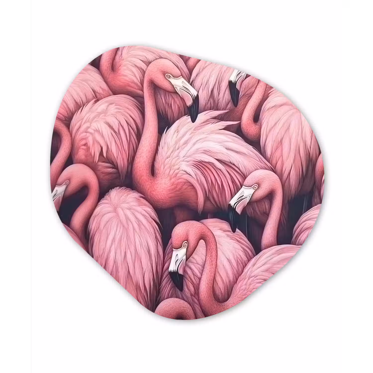 Flamingo - Roze - Dieren Wandcirkel Organisch Aluminium middel -3d