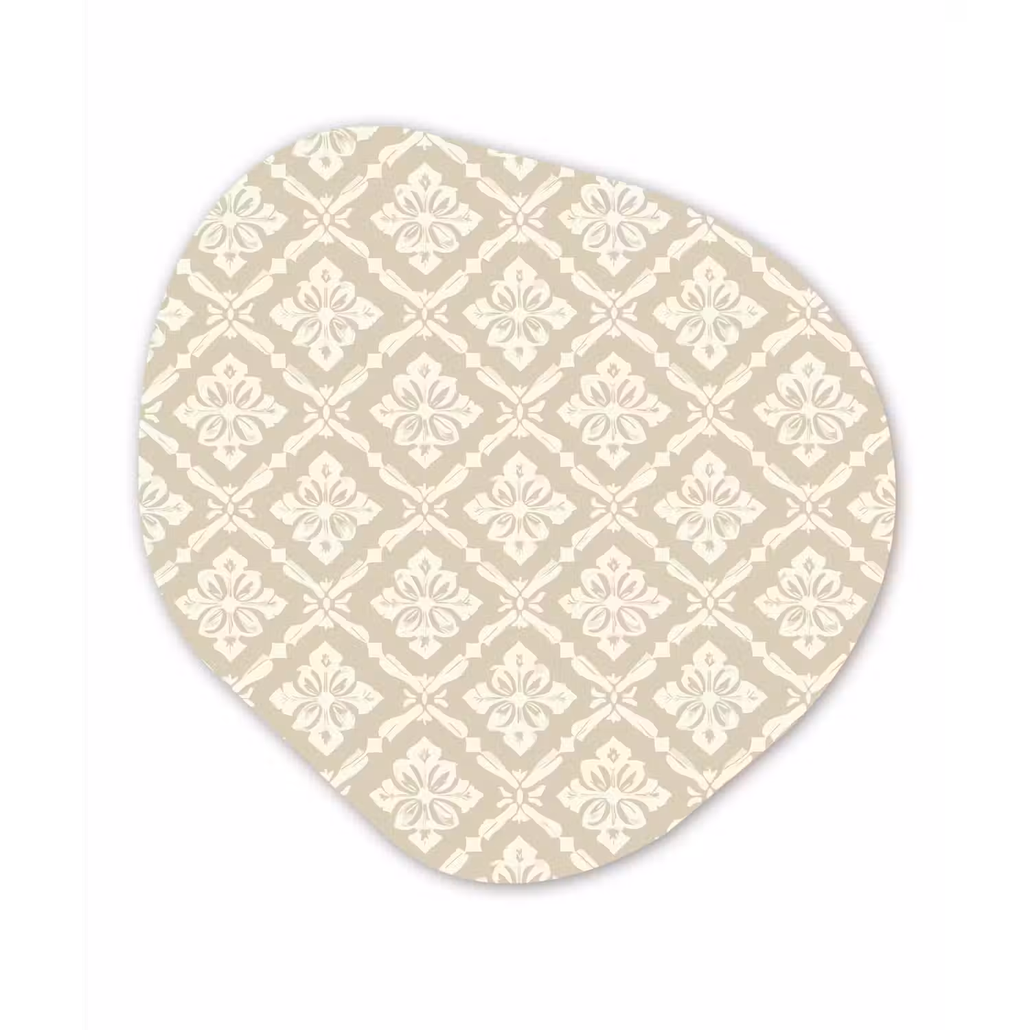 Floraal - Ornament - Beige Wandcirkel Organisch Aluminium middel 851 -3d