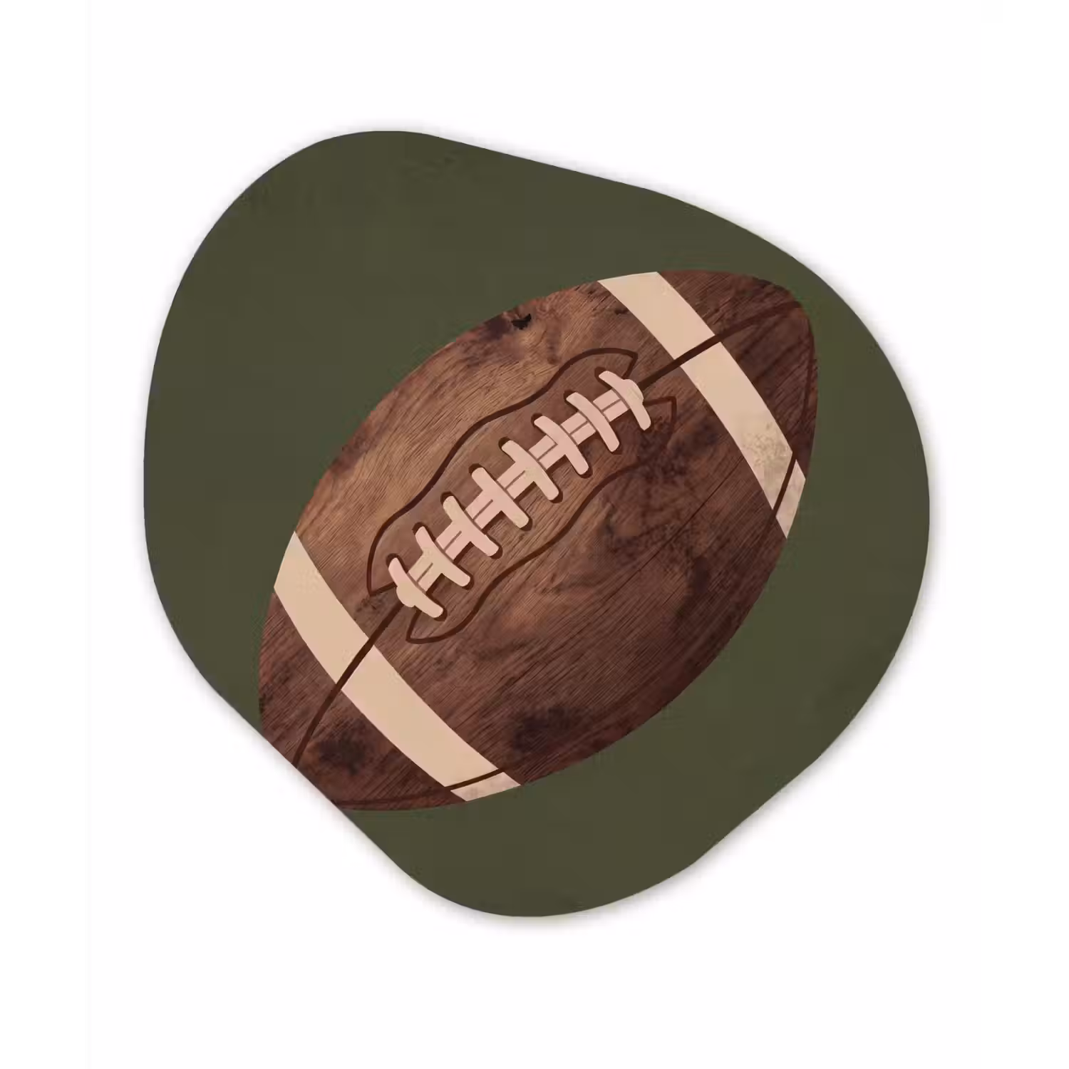Football - Hout - Sport - Groen Wandcirkel Organisch Aluminium middel -3d