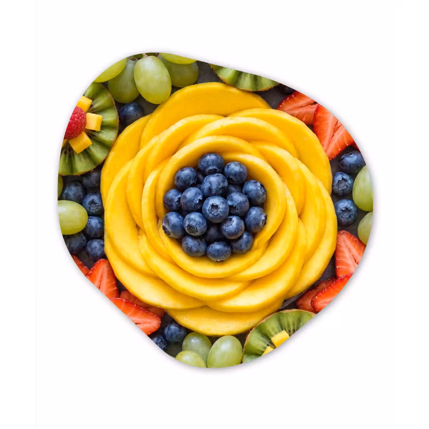 Fruit - Arrangement - Gezond - Kleurrijk - Eten Wandcirkel Organisch Aluminium middel -3d