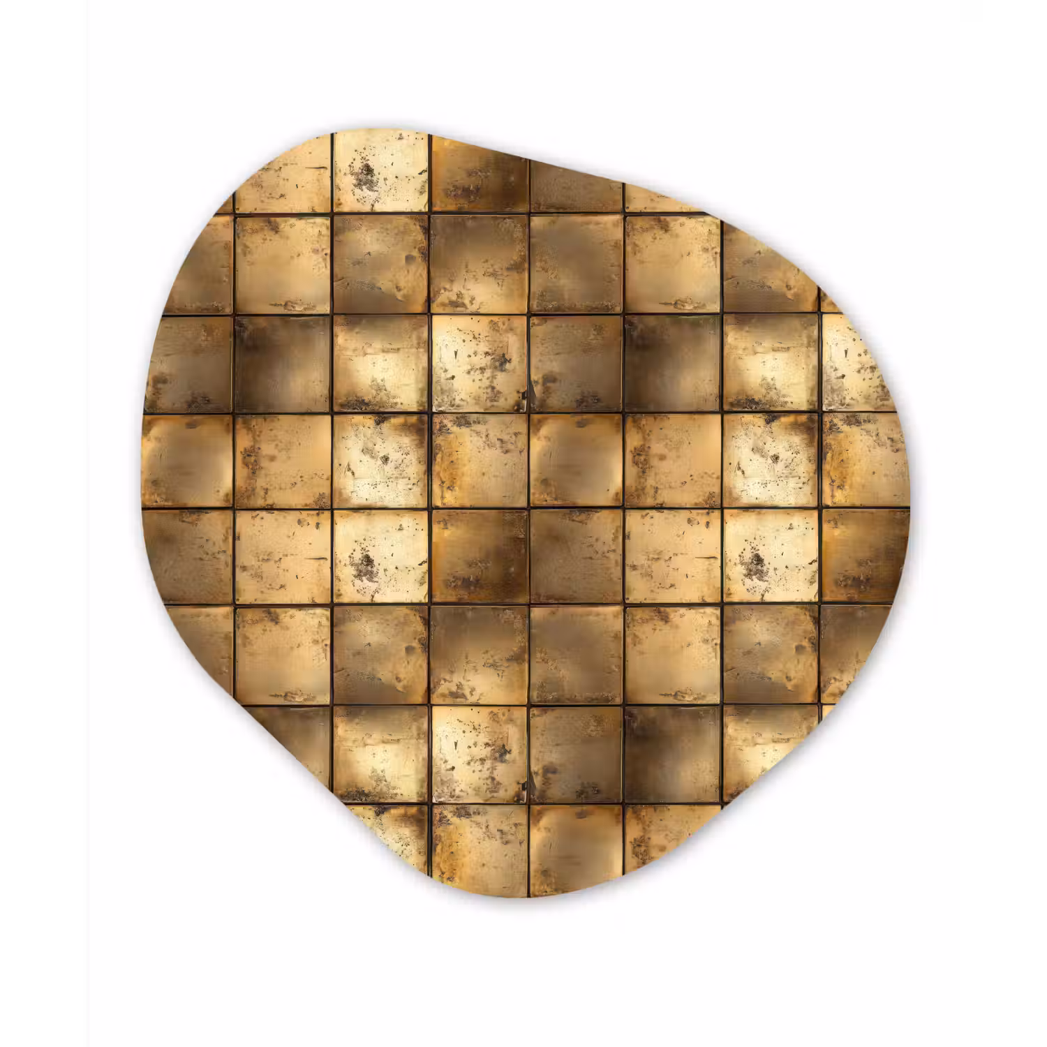 Geometrisch - Tegels - Goud Wandcirkel Organisch Aluminium middel 851 -3d