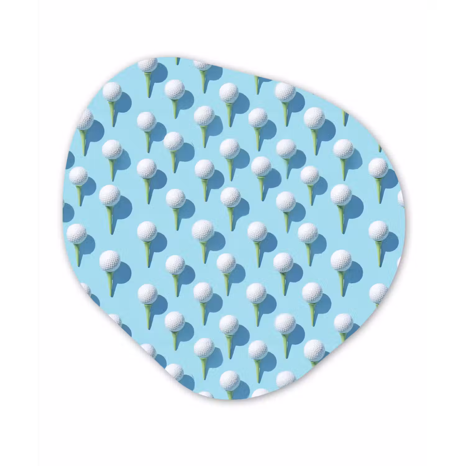 Golf - Ballen - Blauw Wandcirkel Organisch Aluminium middel 851 -3d
