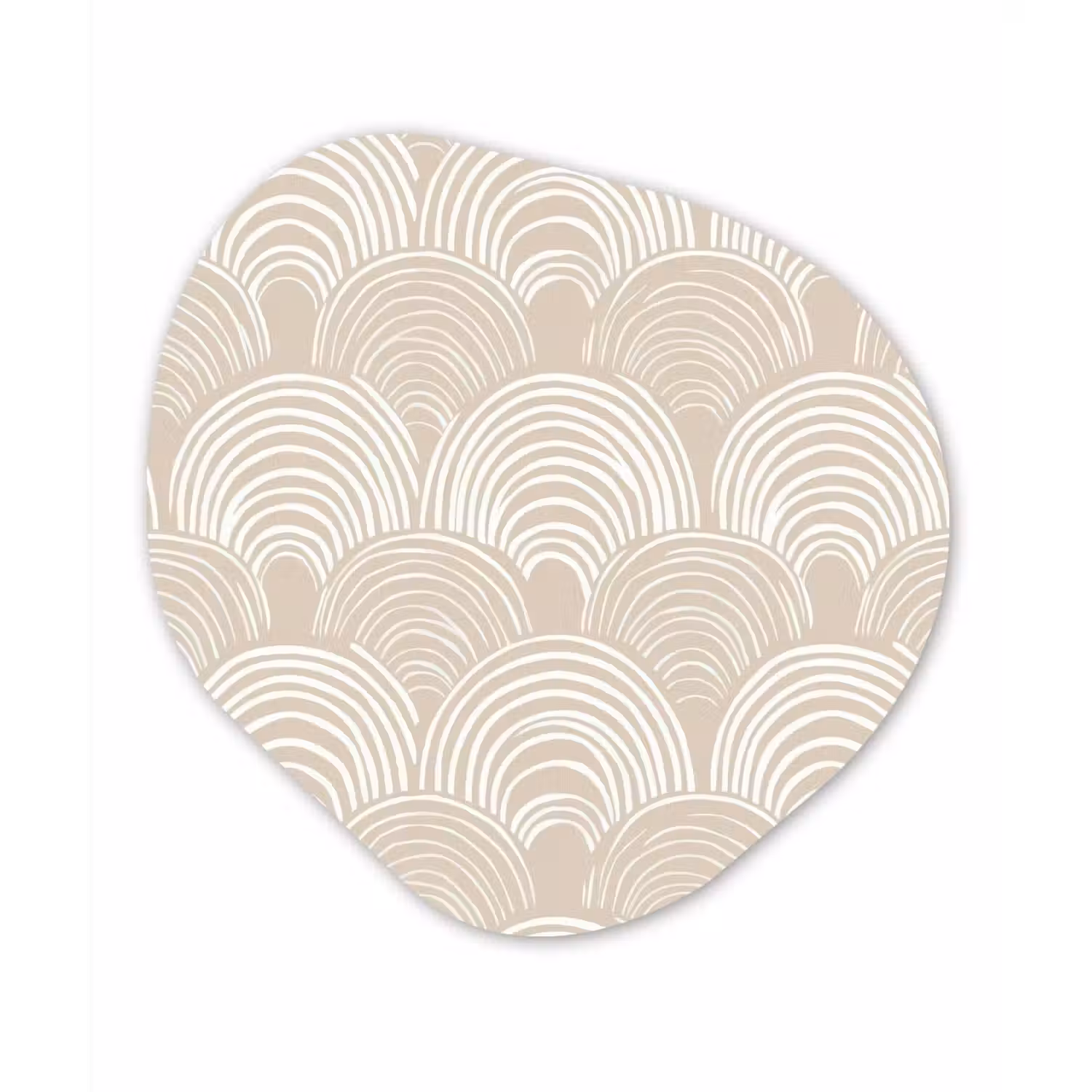 Golven - Structuur - Beige Wandcirkel Organisch Aluminium middel 851 -3d