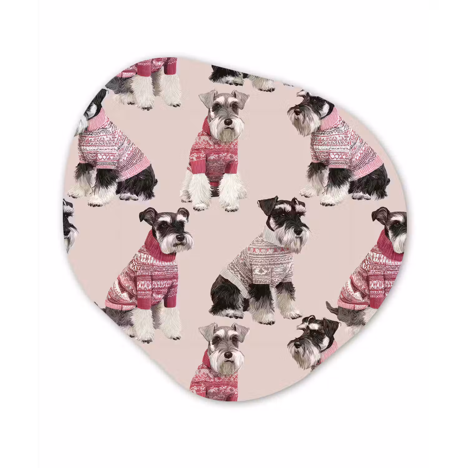 Honden - Truien - Rood Wandcirkel Organisch Aluminium middel 851 -3d