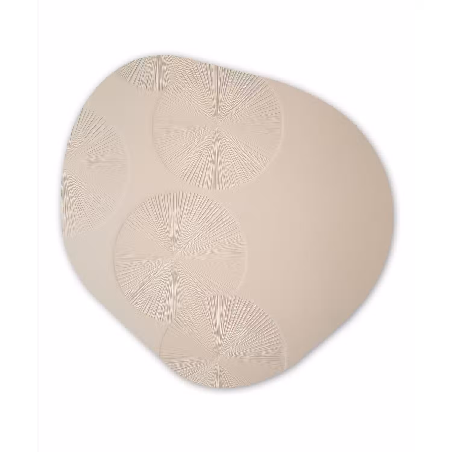 Japandi - Beige - Modern Wandcirkel Organisch Aluminium middel -3d