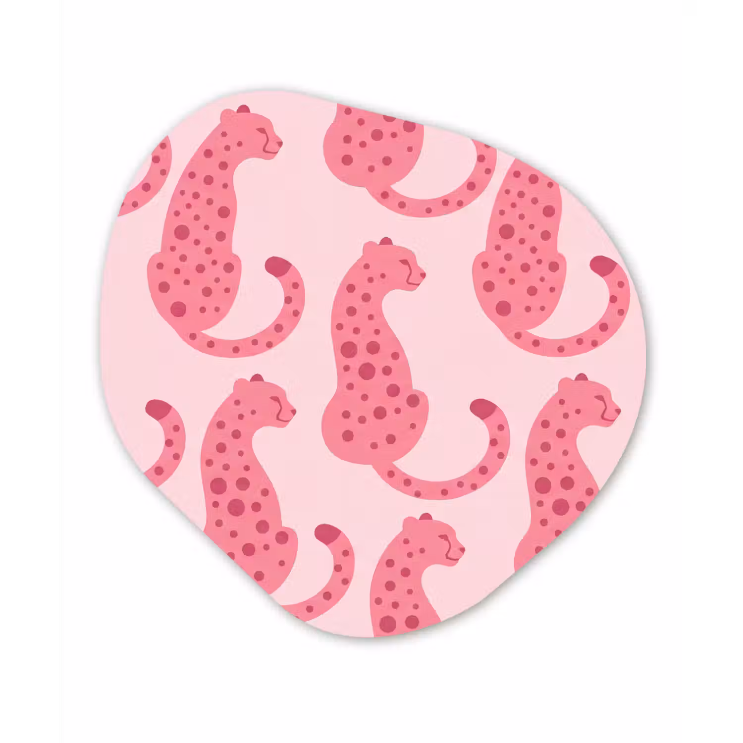 Kat - Gevlekt - Dieren - Patroon - Roze Wandcirkel Organisch Aluminium middel -3d
