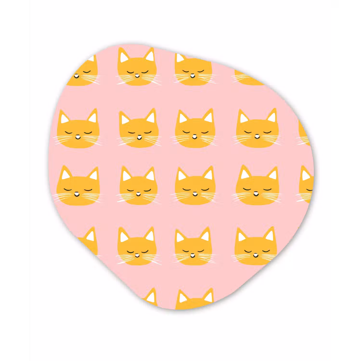 Katten - Patroon - Roze Wandcirkel Organisch Aluminium middel 851 -3d