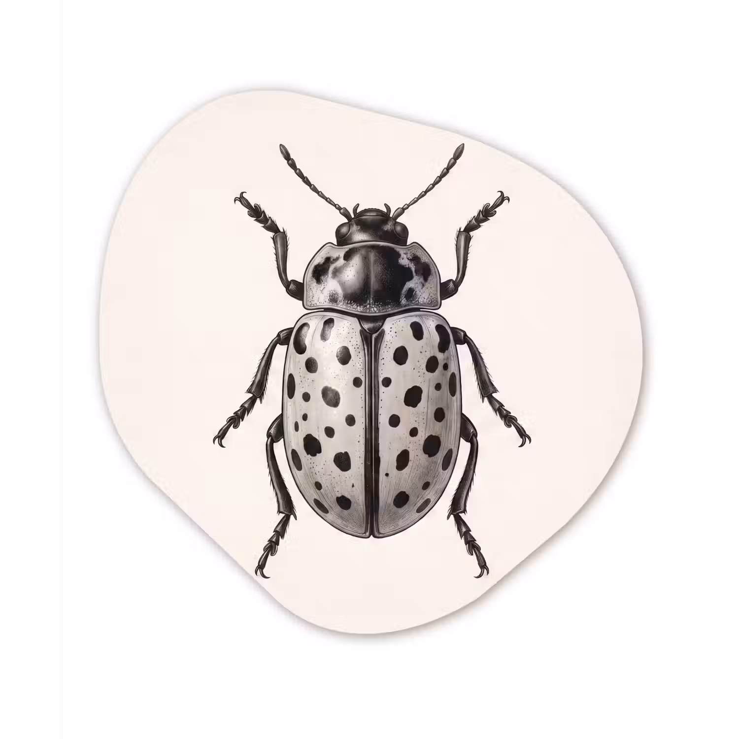 Kever - Insect - Vintage Wandcirkel Organisch Aluminium middel -3d