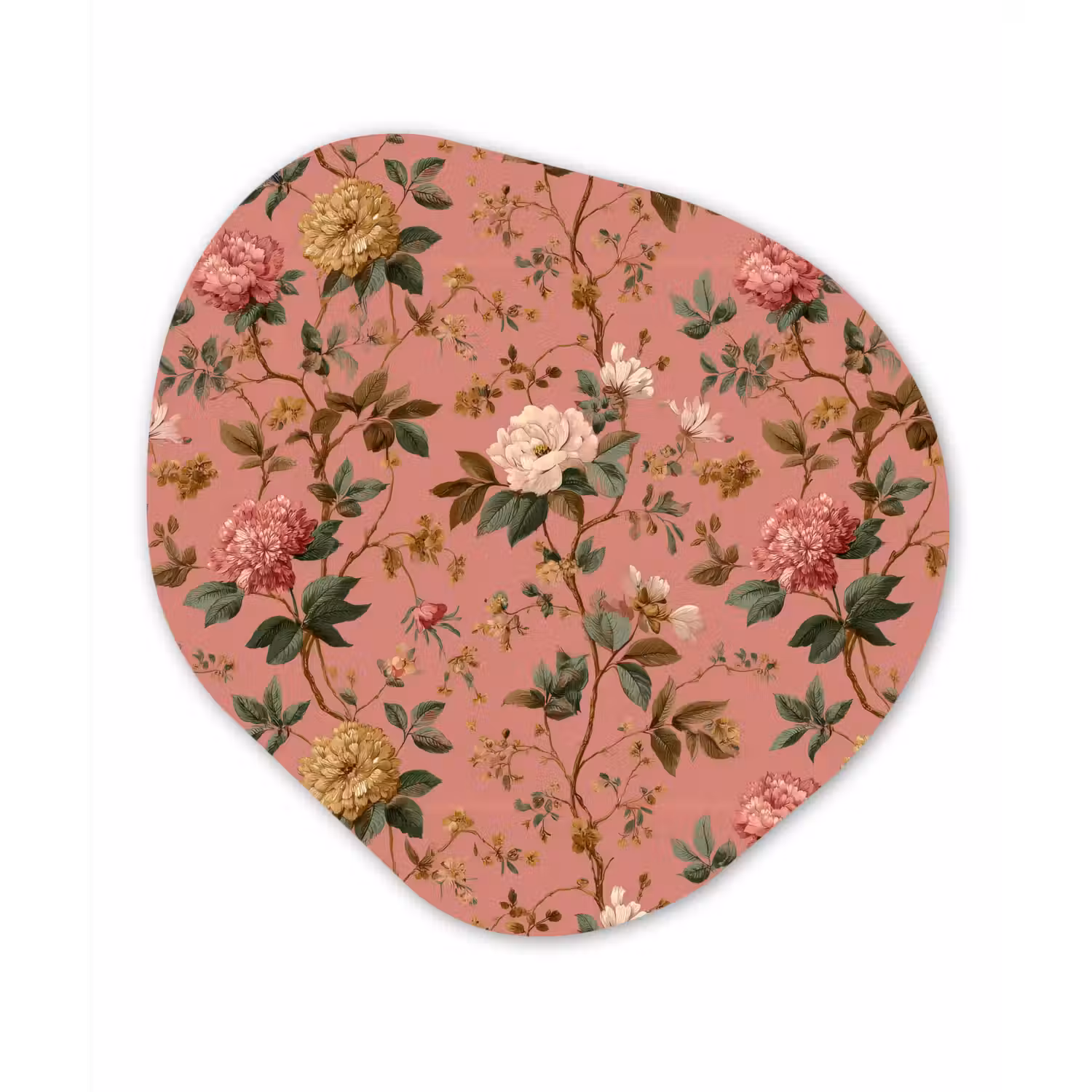 Klassiek - Botanisch - Roze Wandcirkel Organisch Aluminium middel 851 -3d