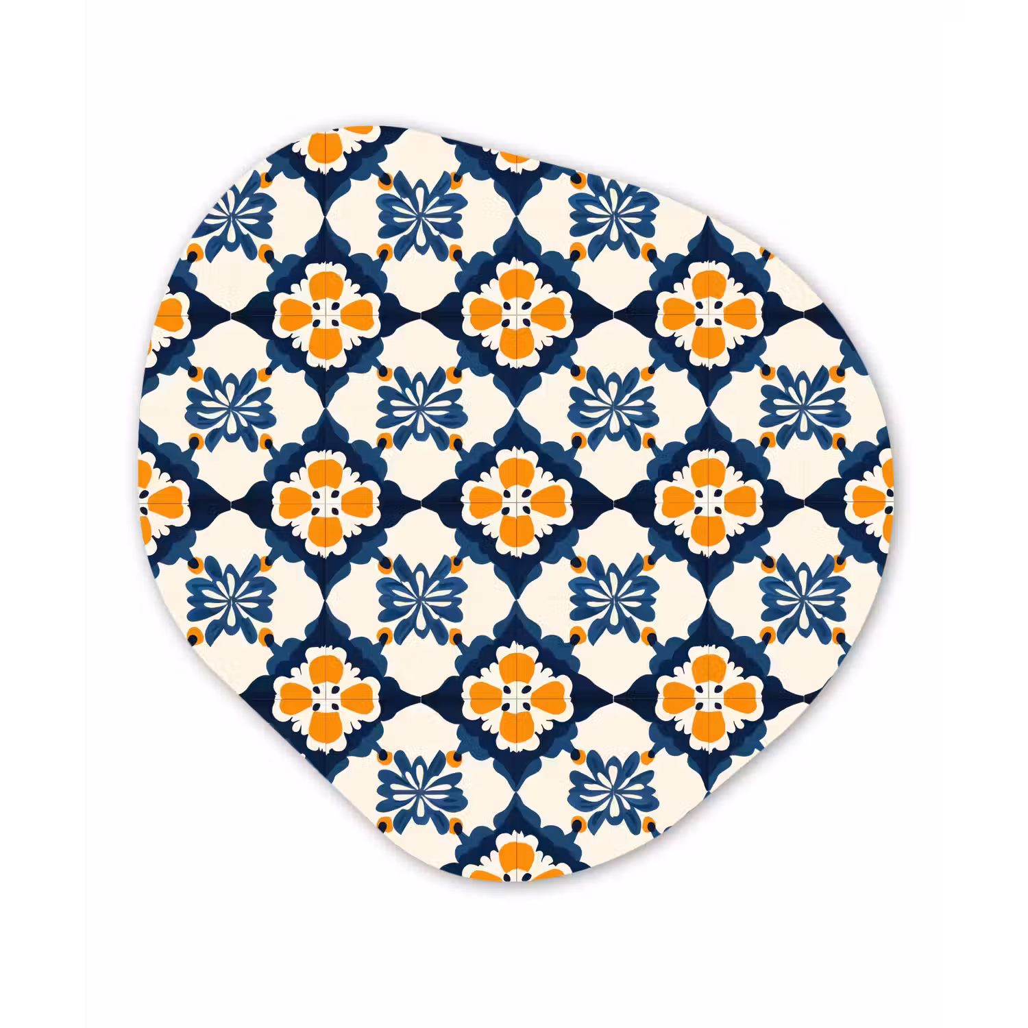 Klassiek - Geometrisch - Blauw Wandcirkel Organisch Aluminium middel 851 -3d