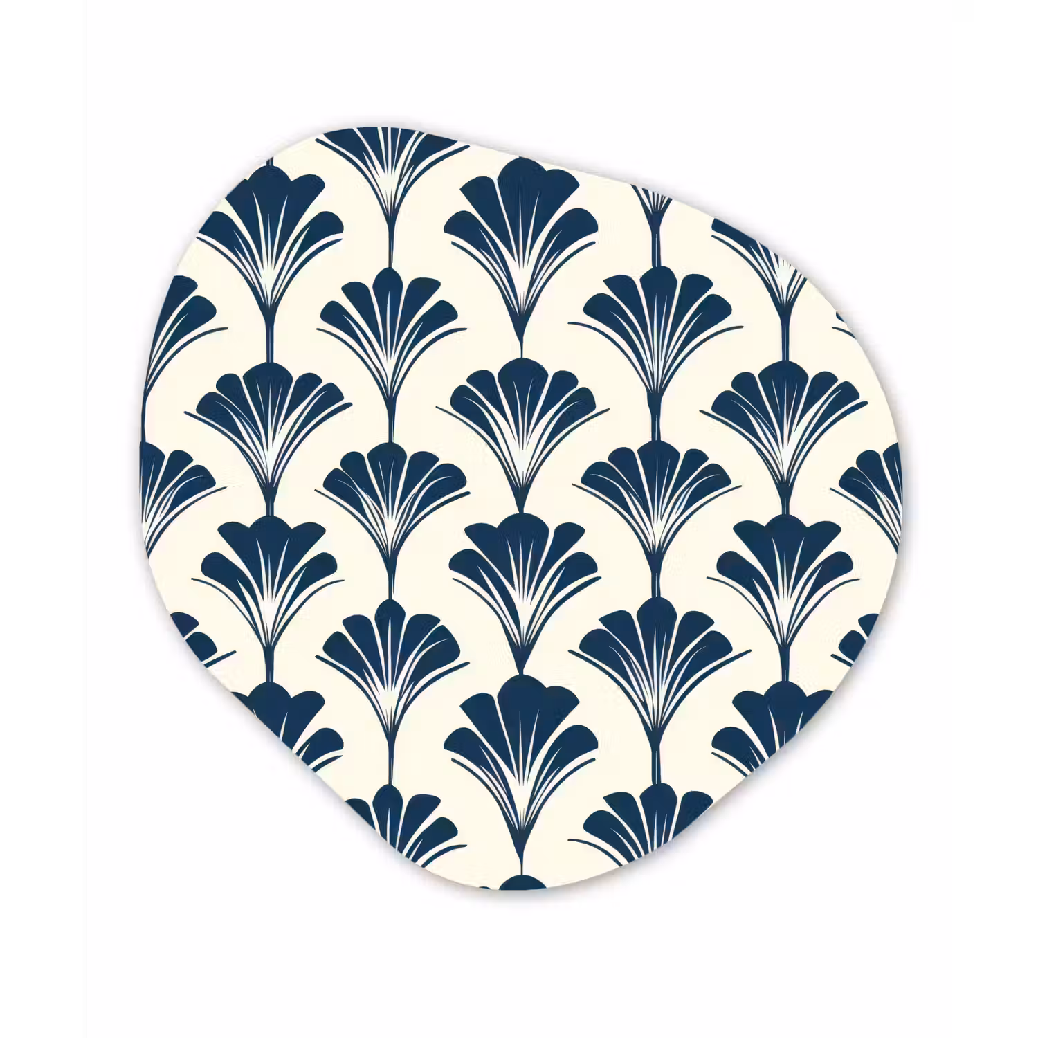 Klassiek - Motief - Blauw Wandcirkel Organisch Aluminium middel 851 -3d
