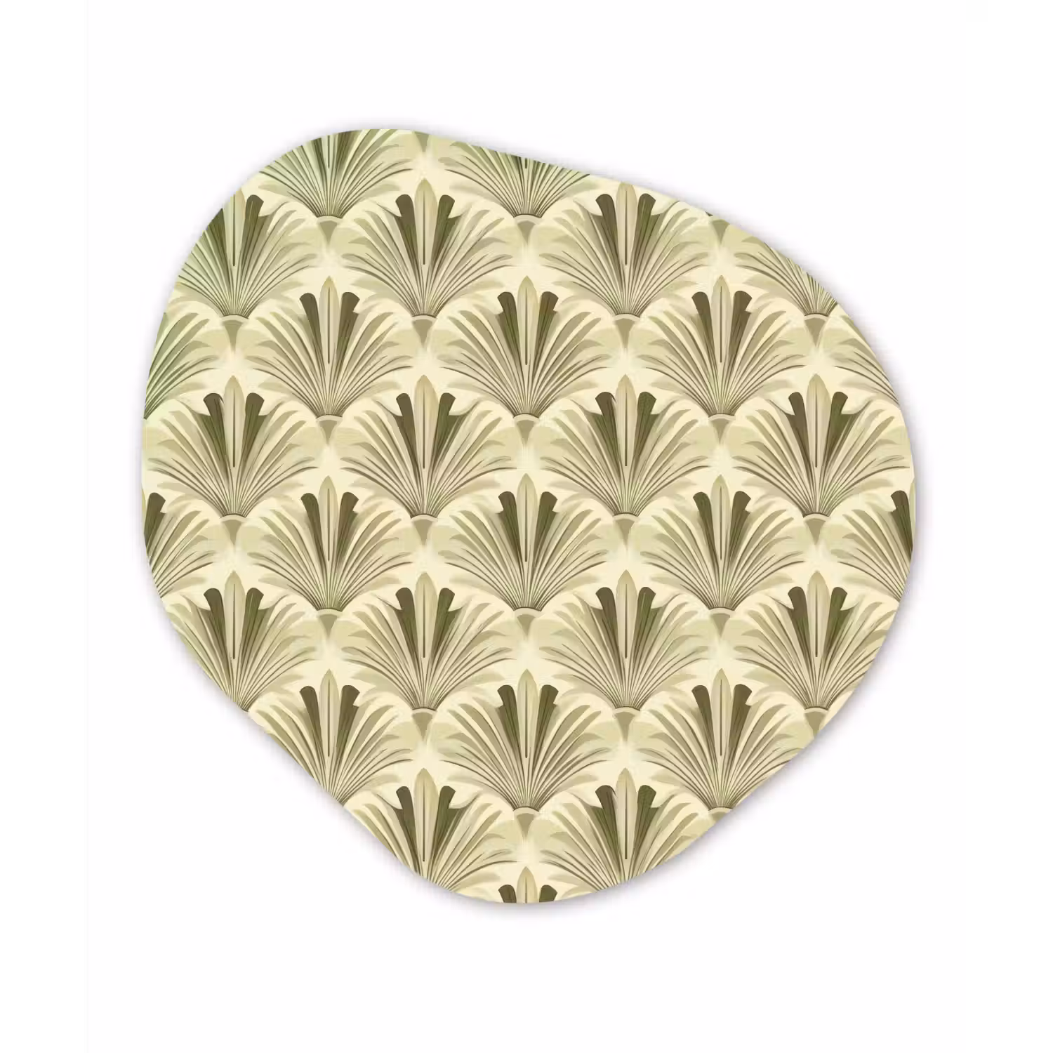 Klassiek - Waaier - Groen Wandcirkel Organisch Aluminium middel 851 -3d