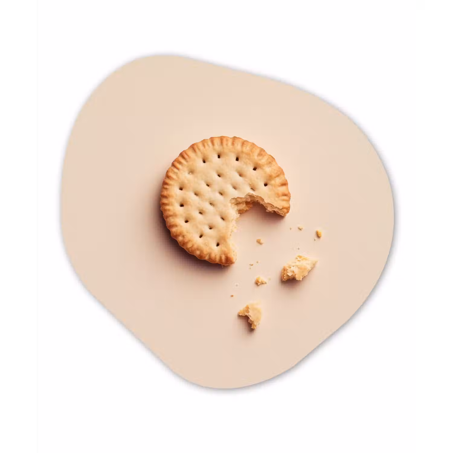 Koekje - Kruimels - beige Wandcirkel Organisch Aluminium middel -3d