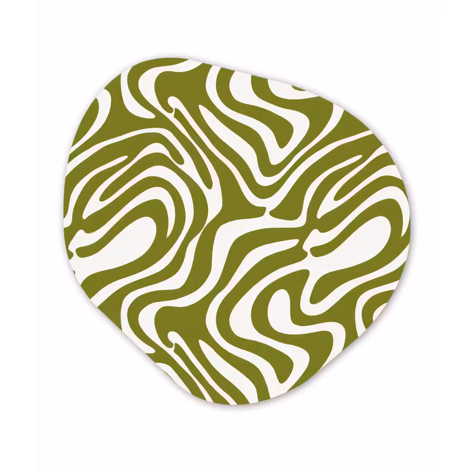 Lijnpatroon - Groen - Organisch Wandcirkel Organisch Aluminium middel 851 -3d