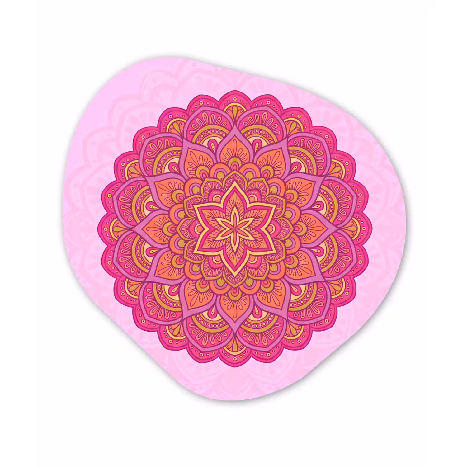 Mandala - Cirkel - Spiritueel - Oosters - Roze Wandcirkel Organisch Aluminium middel -3d