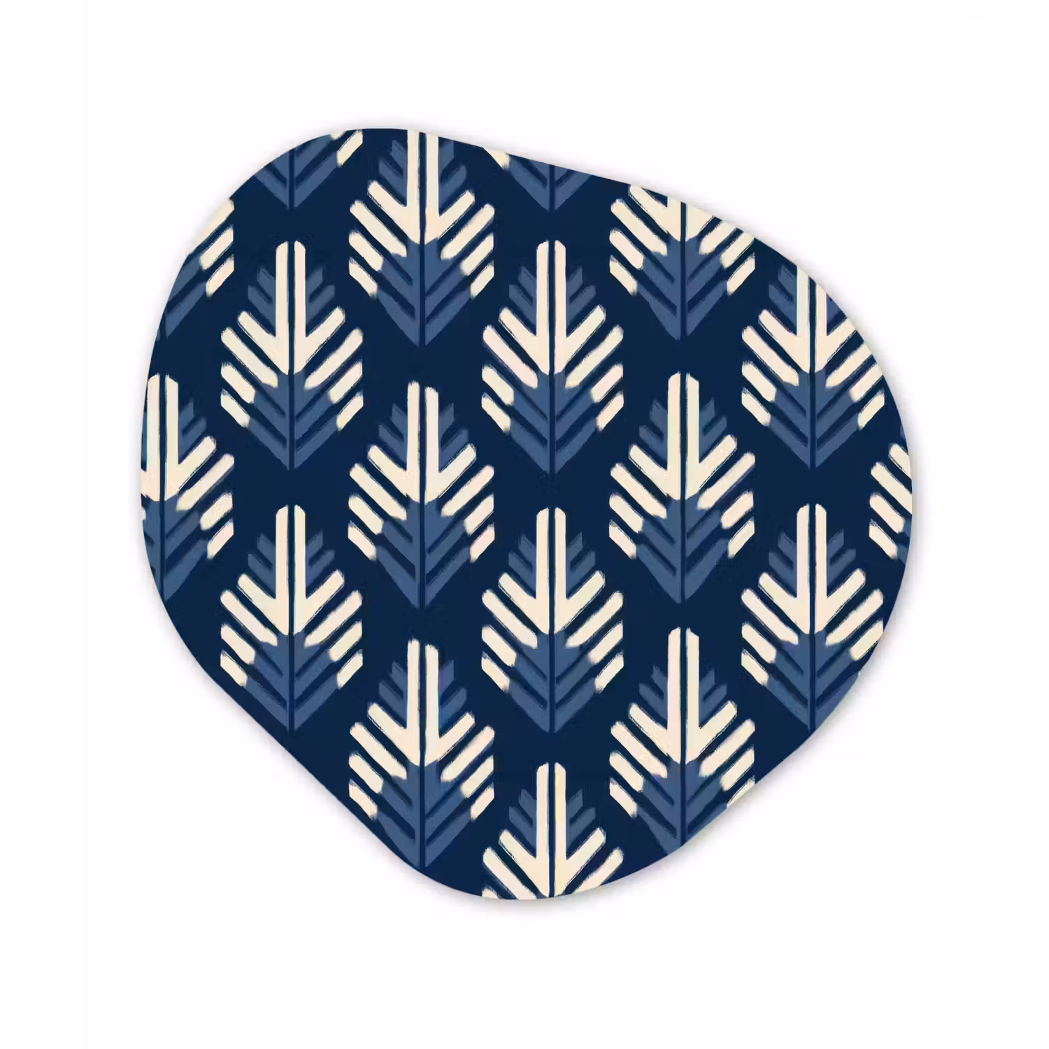 Modern - Patroon - Blauw Wandcirkel Organisch Aluminium middel 851 -3d