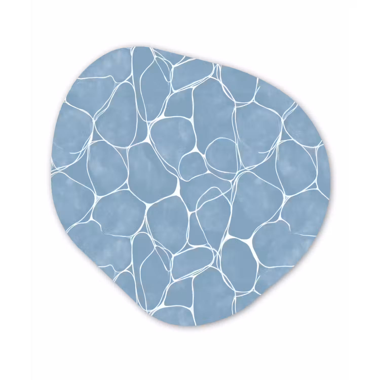 Organisch - Patroon - Blauw Wandcirkel Organisch Aluminium middel 851 -3d