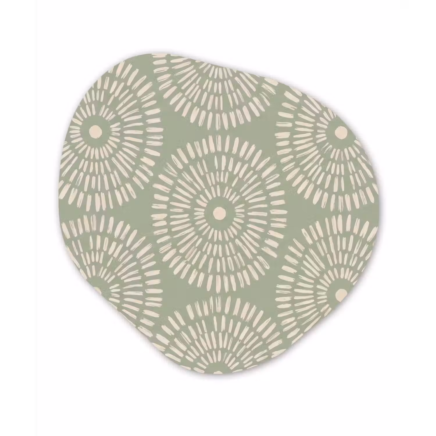 Patroon - Cirkels - Abstract - Modern - Groen Wandcirkel Organisch Aluminium middel -3d