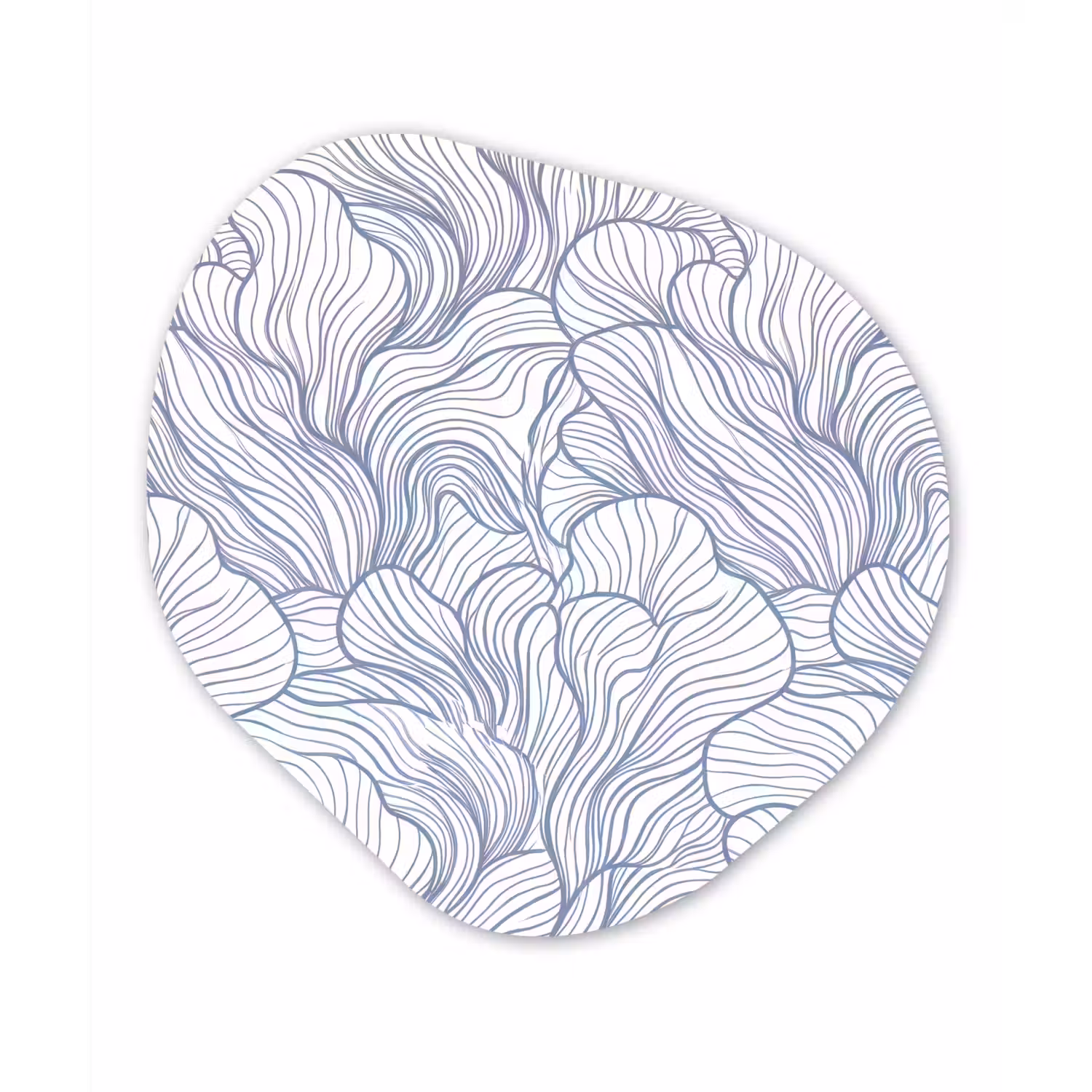 Patroon - Lijnen - Organisch - Abstract - Blauw Wandcirkel Organisch Aluminium middel -3d