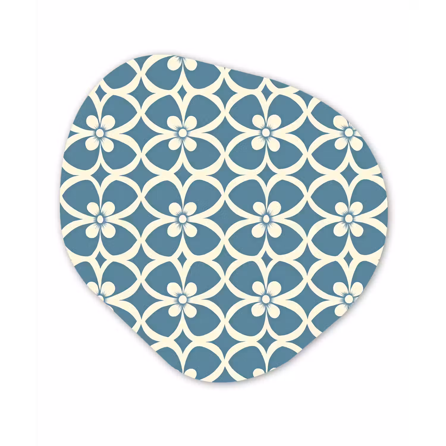 Patroon - Symmetrisch - Blauw Wandcirkel Organisch Aluminium middel 851 -3d