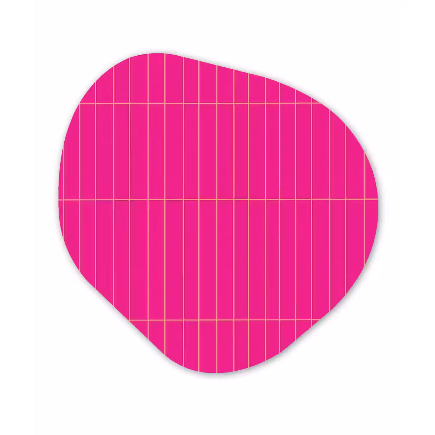 Patroon - Tegel - Magenta - Roze Wandcirkel Organisch Aluminium middel 851 -3d