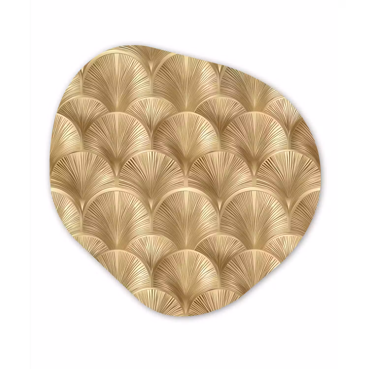 Patroon - Waaier - Goud Wandcirkel Organisch Aluminium middel 851 -3d